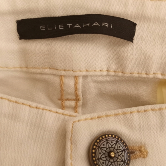 Elie Tahari Off-white Crop Jeans - Picture 6 of 7